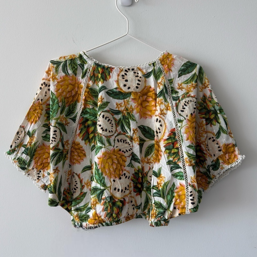 FARM RIO Biriba Off-White Cropped Blouse - Picture 7 of 14